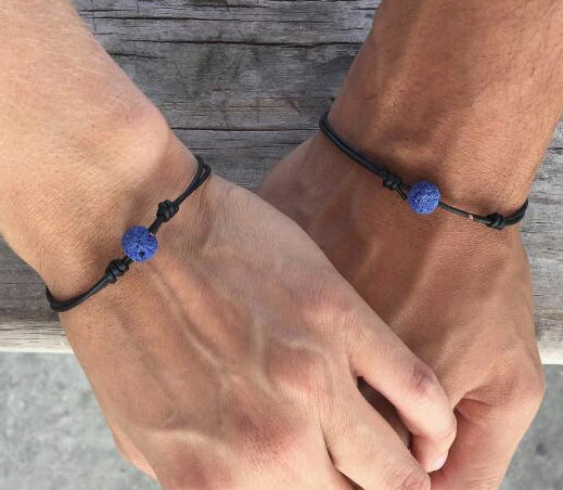 Couples Lava Bead Bracelet (Set of Two)